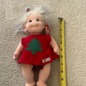 Ty Red and Green Plush Doll with Christmas Tree Design